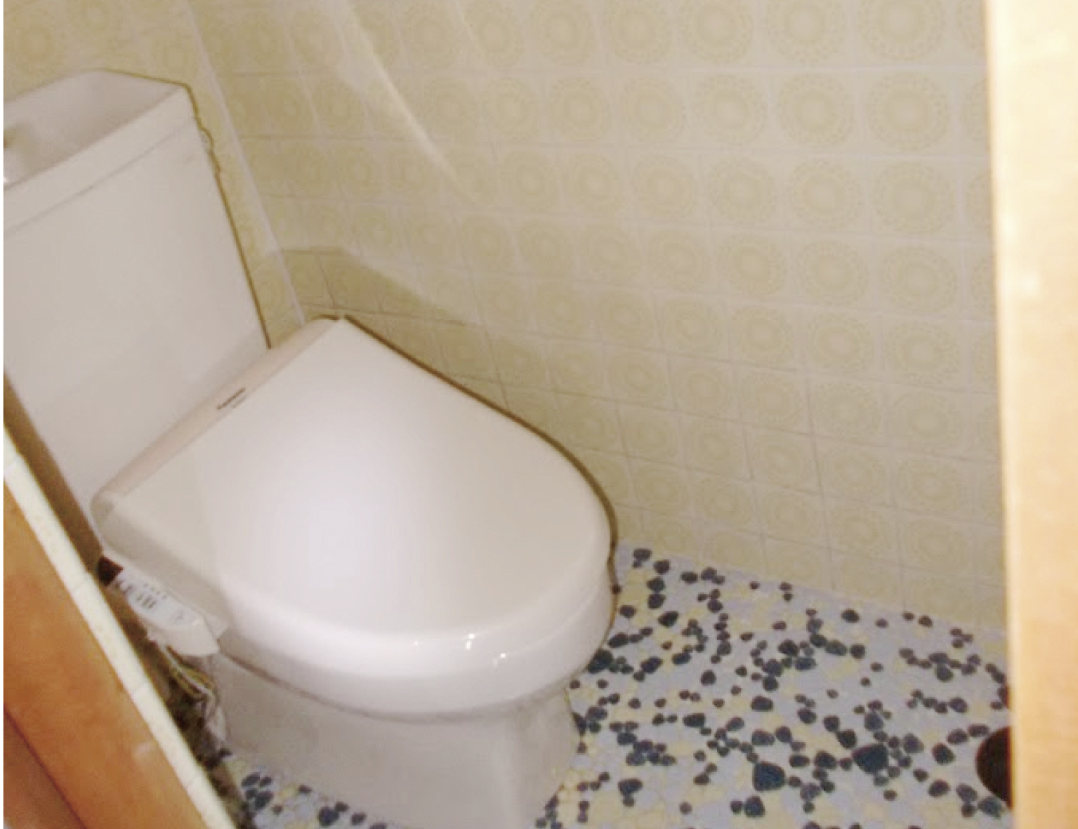 トイレの壁面、床、天井、便座をリフォームしていきます